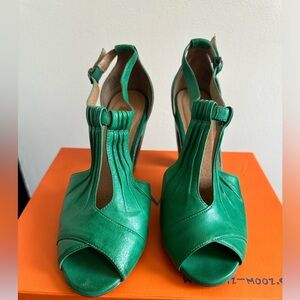 Mix Mooz Green Leather Sandals